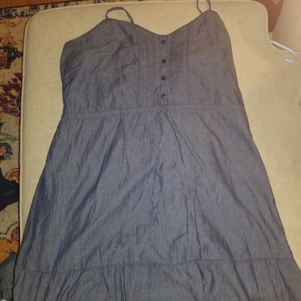 Cute denim ruffle bottom dress